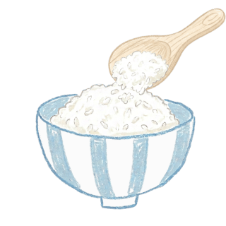 器にご飯を盛る