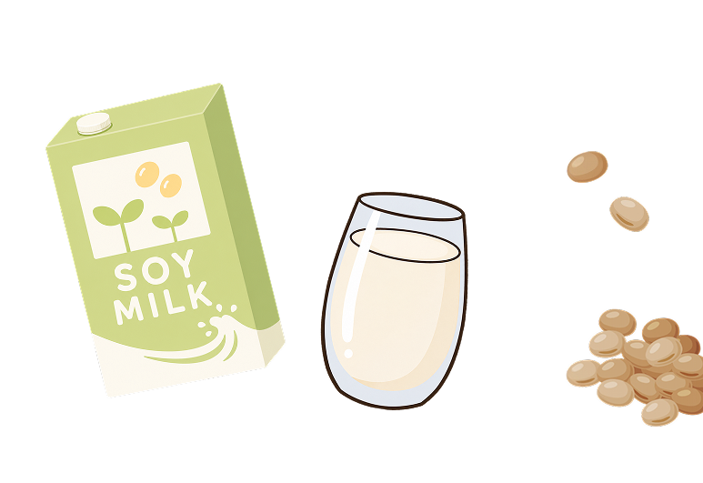 豆乳とグラス