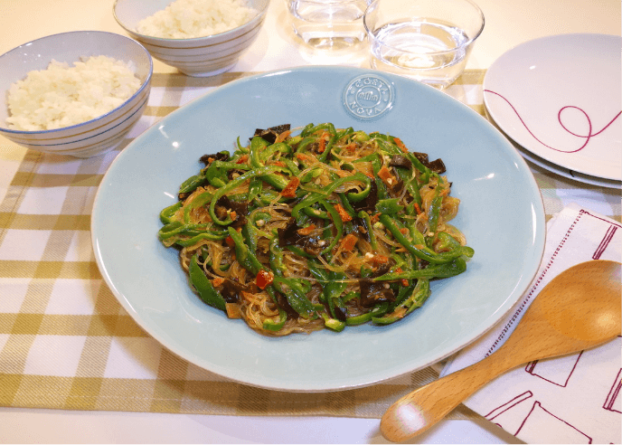 レンジでできちゃう！まるごとピーマンの麻婆春雨