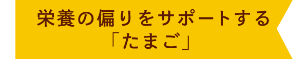 栄養の偏りをサポートする「たまご」